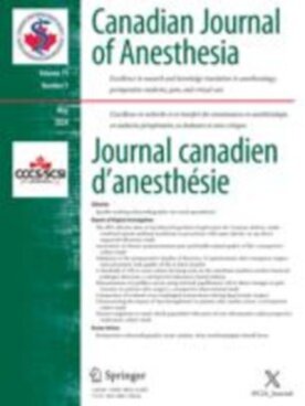 Canadian Journal of Anesthesia/Journal canadien d'anesthésie - Springer (12630) - modelo ABNT