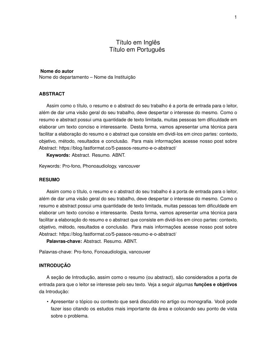 Pró-Fono Revista de Atualização Científica - modelo ABNT