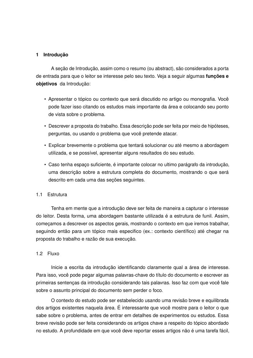 Documento simples com seções (normas ABNT) - modelo ABNT