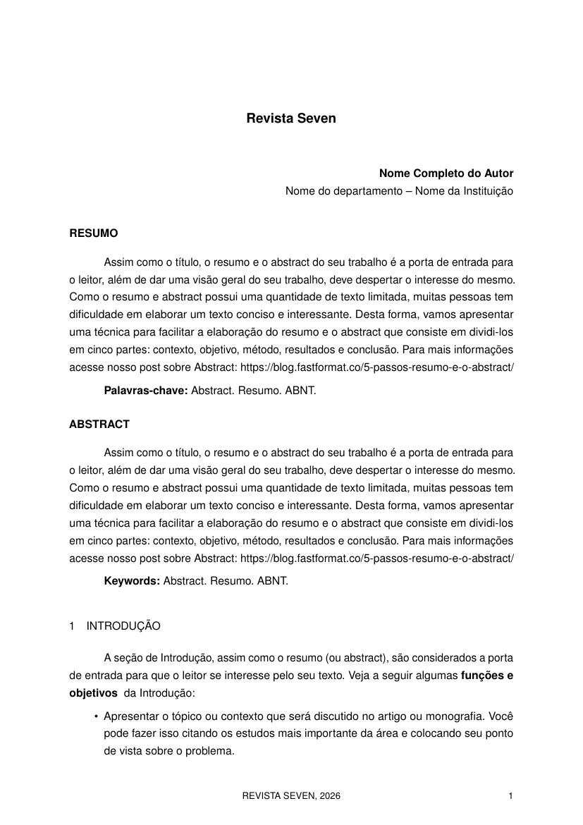 Revista Seven - modelo ABNT