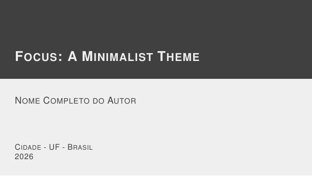 Focus: A Minimalist Theme - modelo ABNT