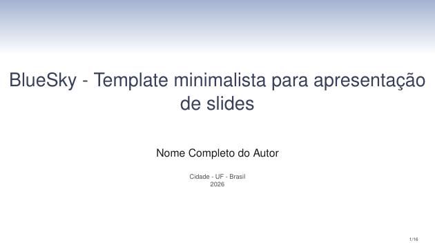 BlueSky - Template minimalista para apresentação de slides - modelo ABNT