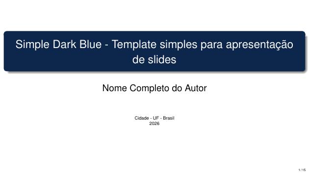 Simple Dark Blue - Template simples para apresentação de slides - modelo ABNT