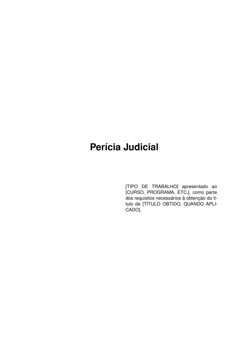 Perícia Judicial - modelo ABNT