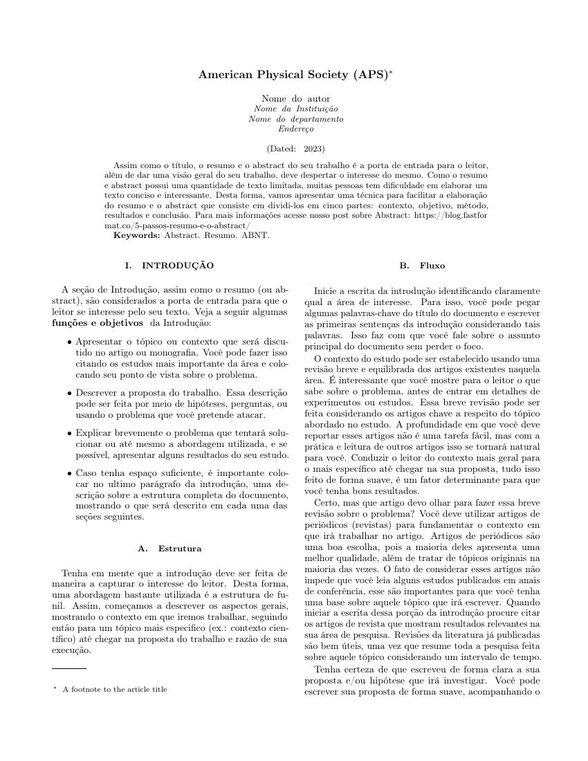 American Physical Society (APS) - modelo ABNT