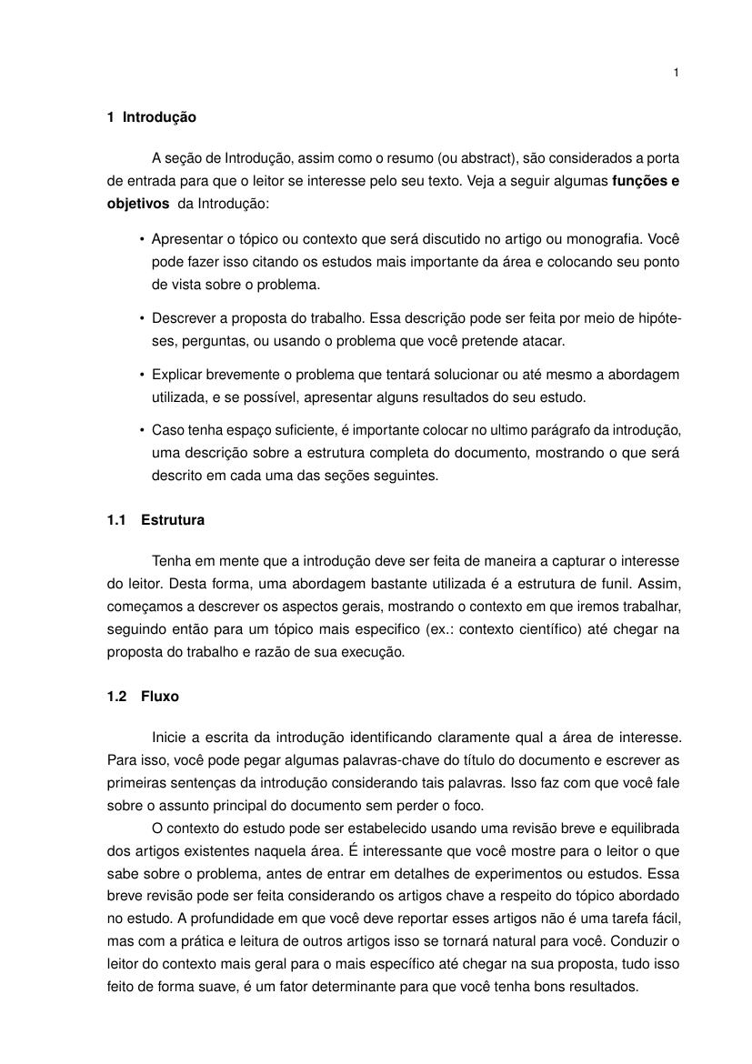 Documento simples com capítulos (normas ABNT) - modelo ABNT