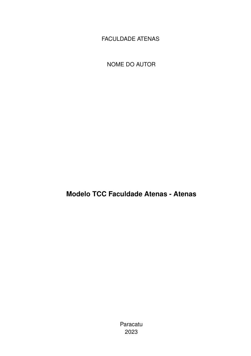 Modelo TCC Faculdade Atenas - Atenas - modelo ABNT