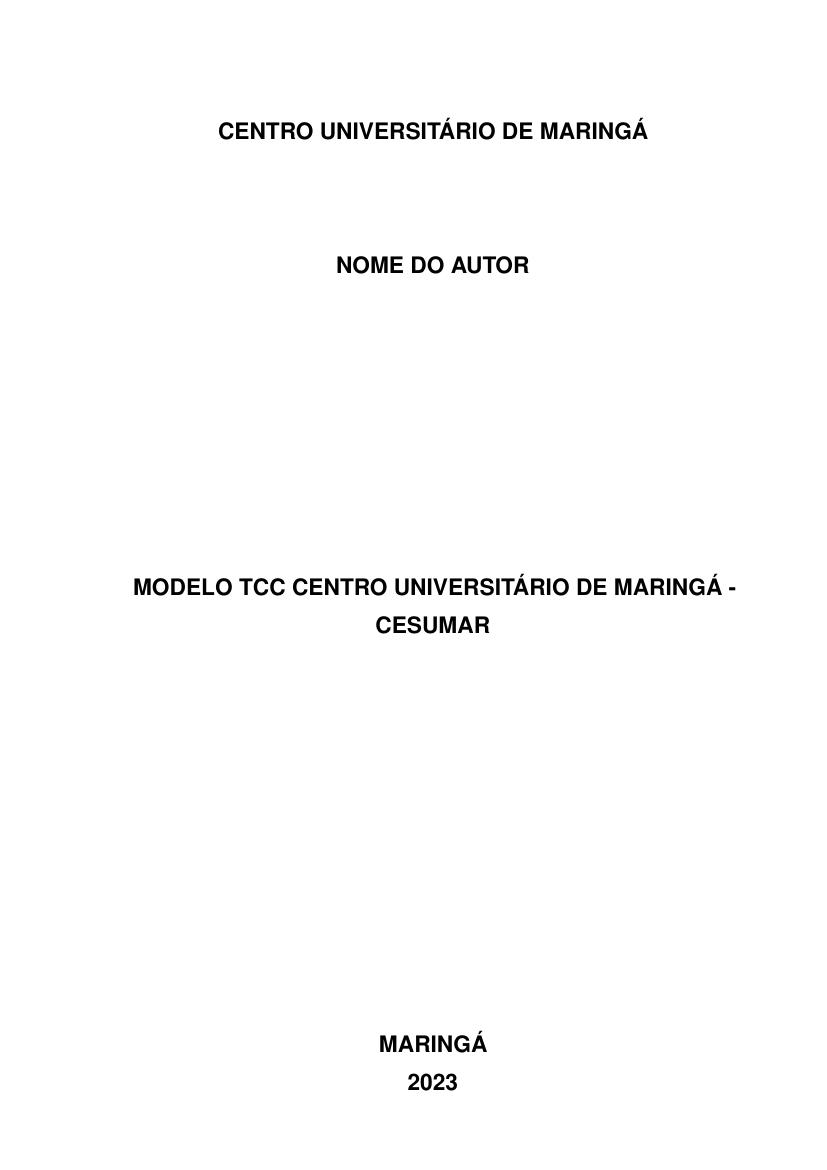 Modelo TCC Centro Universitário de Maringá - CESUMAR - modelo ABNT