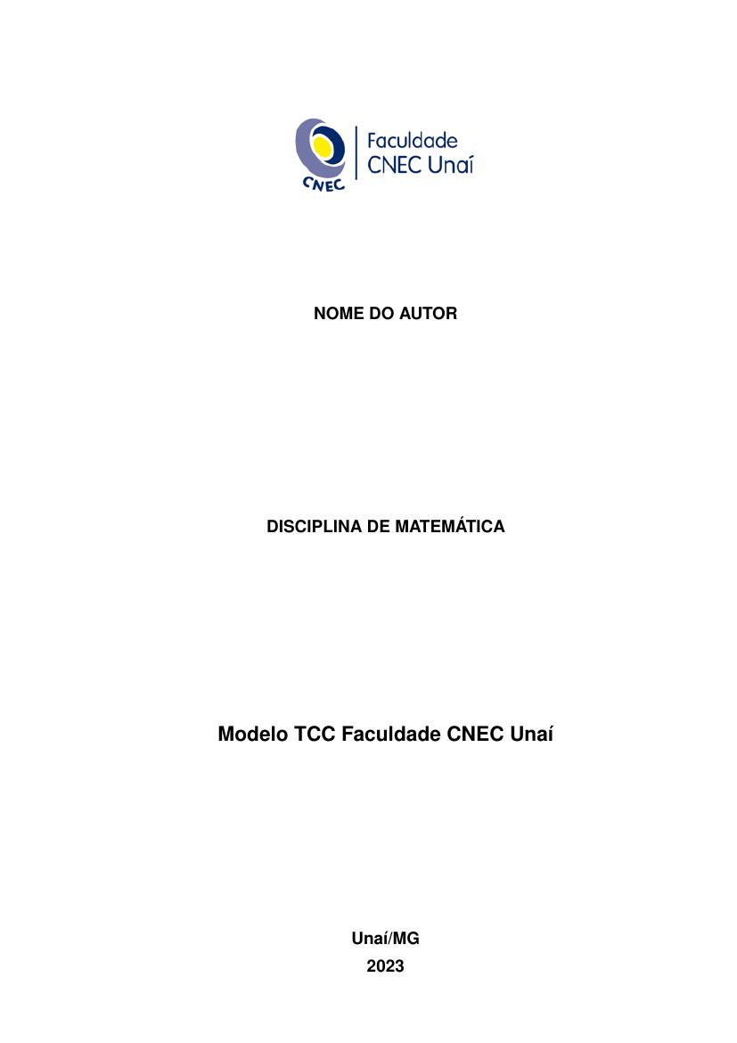 Modelo TCC Faculdade CNEC Unaí - modelo ABNT
