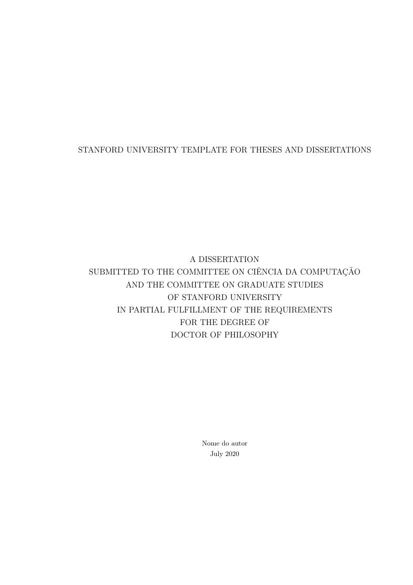 Stanford University template for theses and dissertations - modelo ABNT