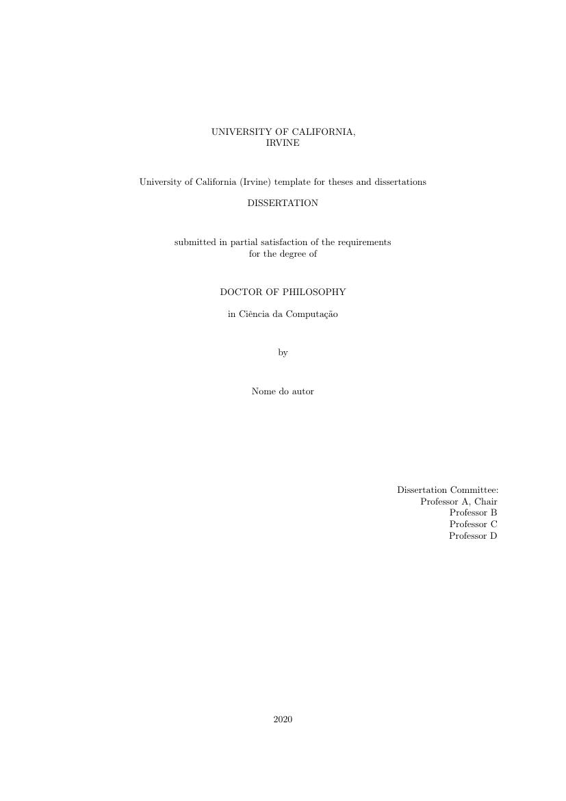 University of California (Irvine) template for theses and dissertations - modelo ABNT