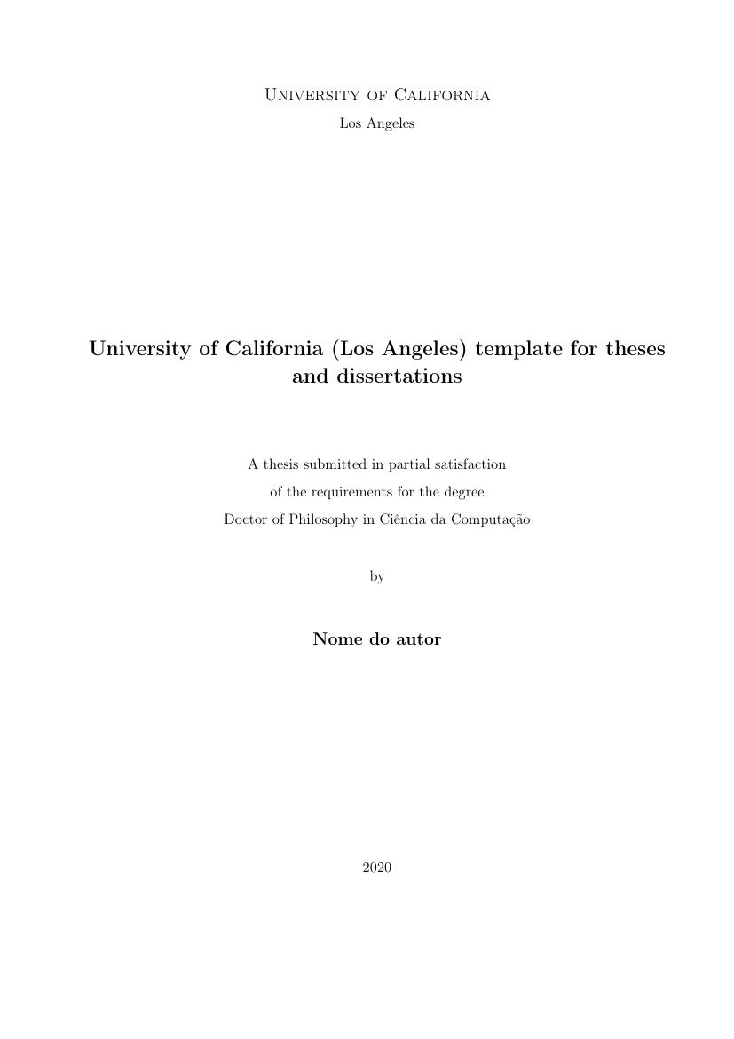 University of California (Los Angeles) template for theses and dissertations - modelo ABNT