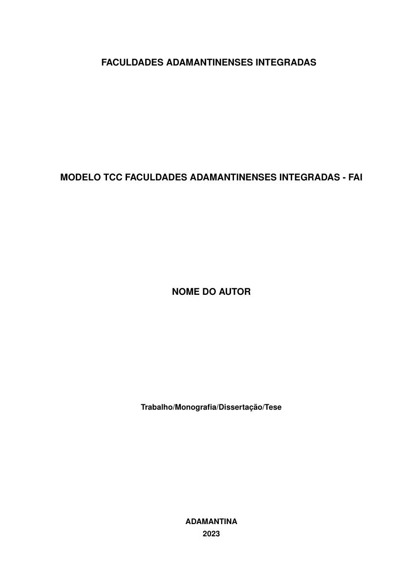 Modelo TCC Faculdades Adamantinenses Integradas - FAI - modelo ABNT