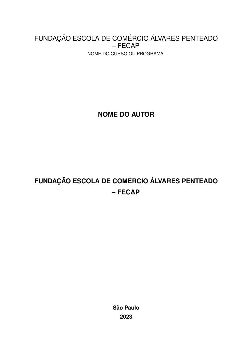 Fundação Escola de Comércio Álvares Penteado – FECAP - modelo ABNT