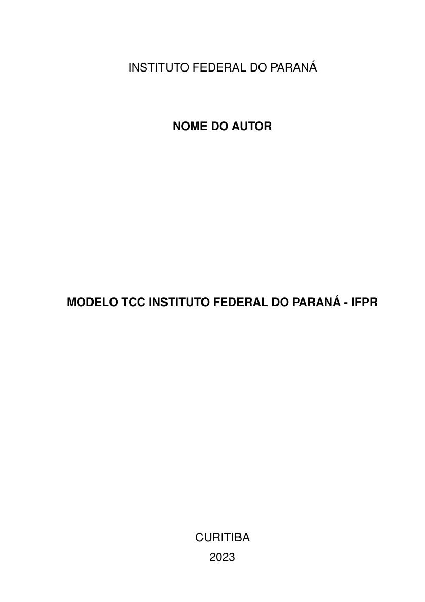 Modelo TCC Instituto Federal do Paraná - IFPR - modelo ABNT