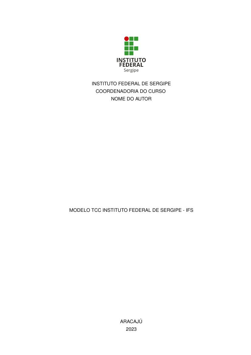 Modelo TCC Instituto Federal de Sergipe - IFS - modelo ABNT