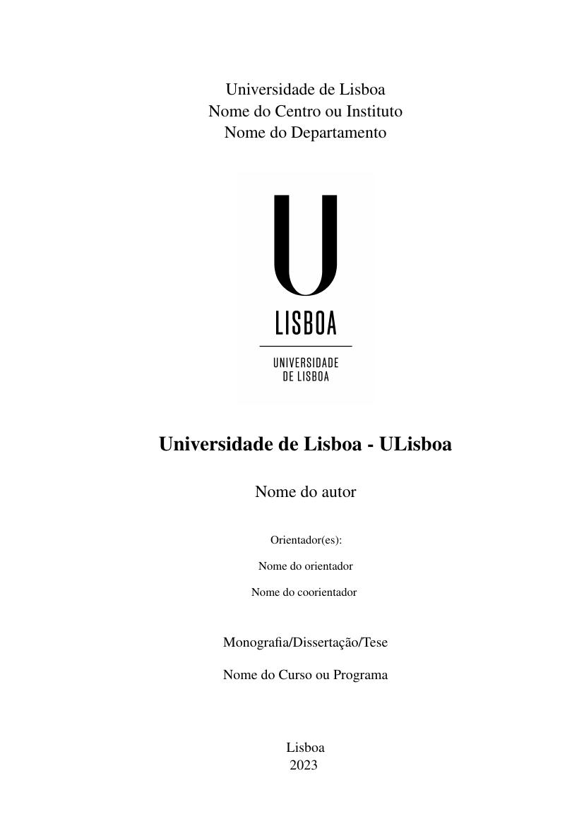 Universidade de Lisboa - ULisboa - modelo ABNT