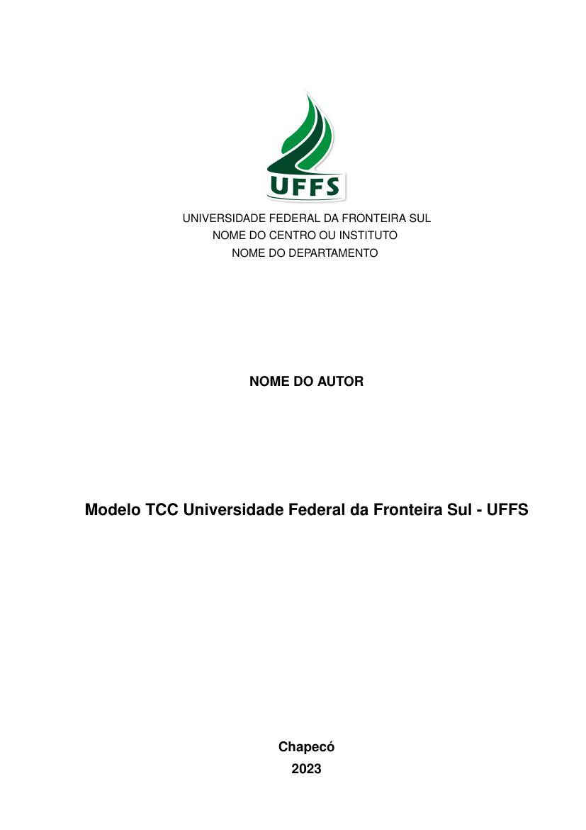 Modelo TCC Universidade Federal da Fronteira Sul - UFFS - modelo ABNT