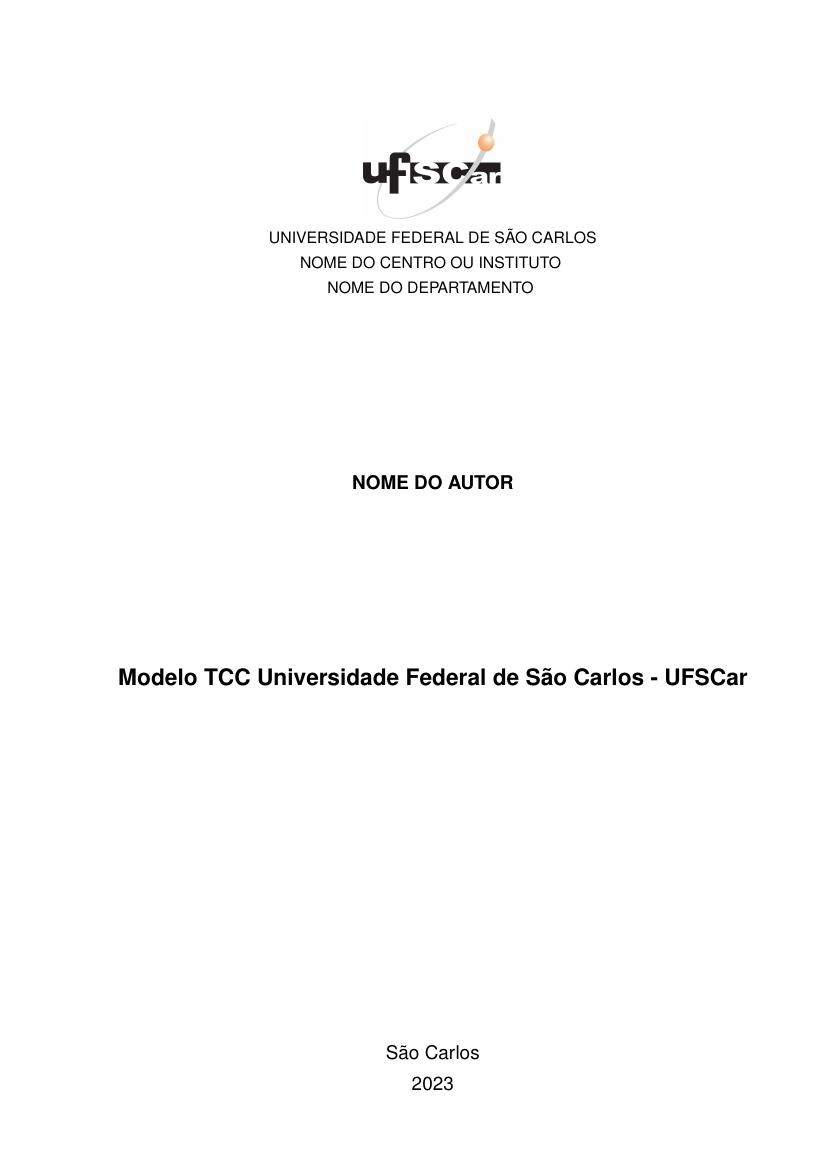 Modelo TCC Universidade Federal de São Carlos - UFSCar - modelo ABNT