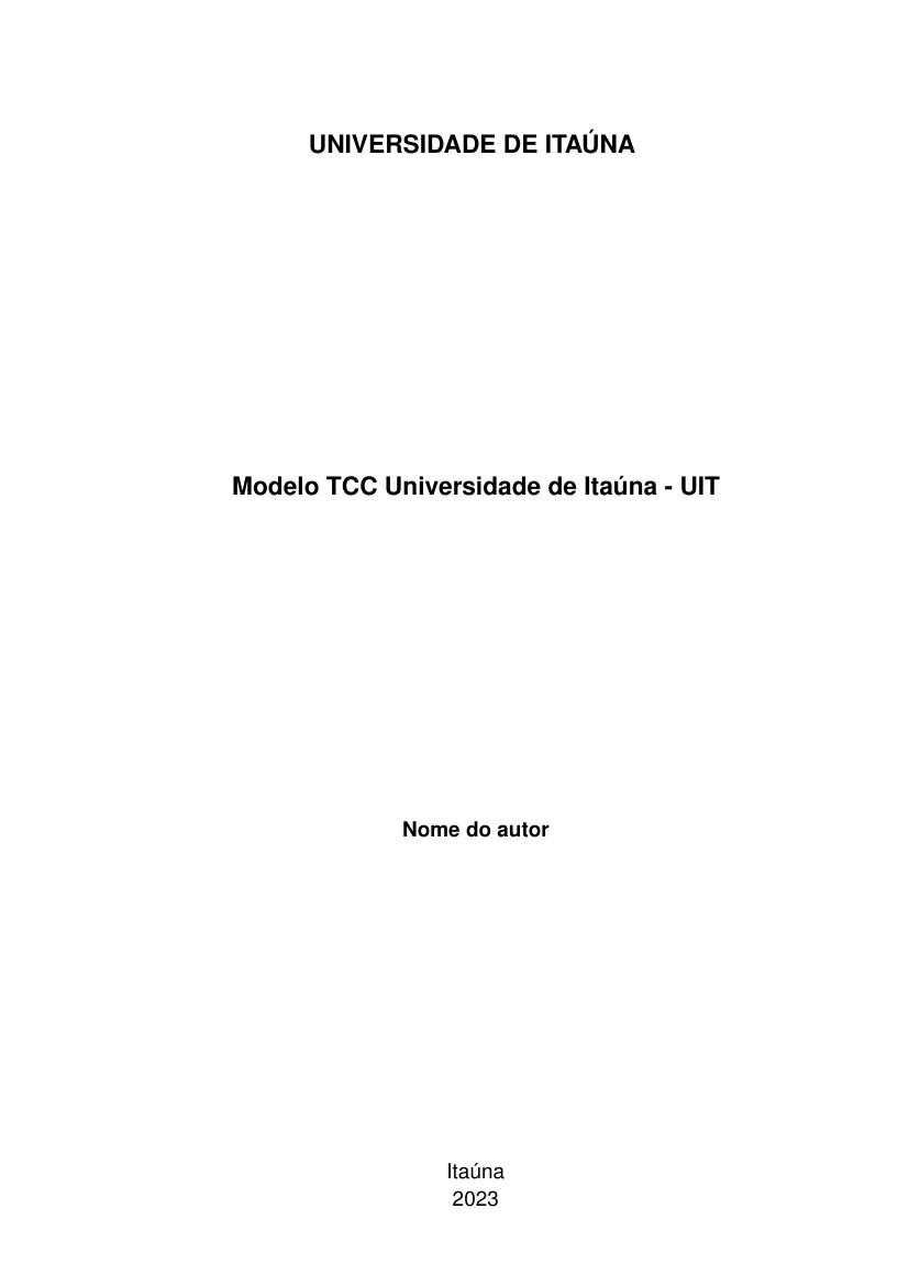 Modelo TCC Universidade de Itaúna - UIT - modelo ABNT