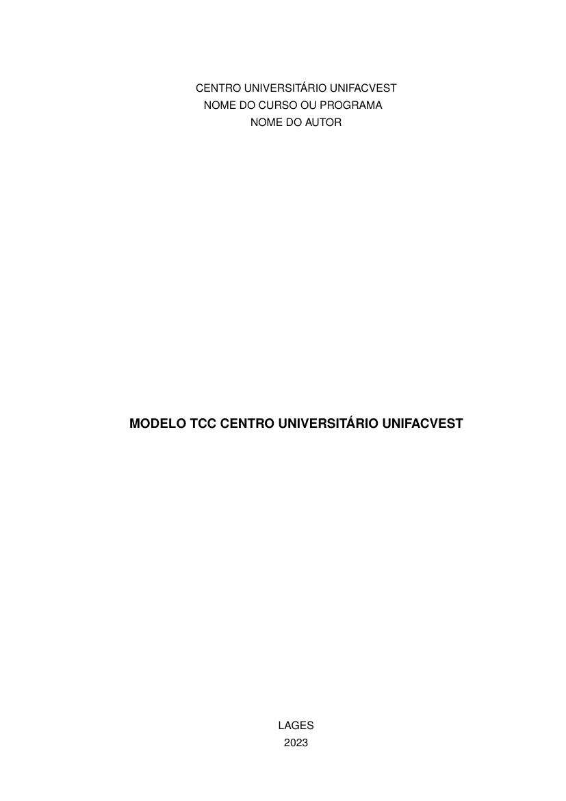 Modelo TCC Centro Universitário UNIFACVEST - modelo ABNT