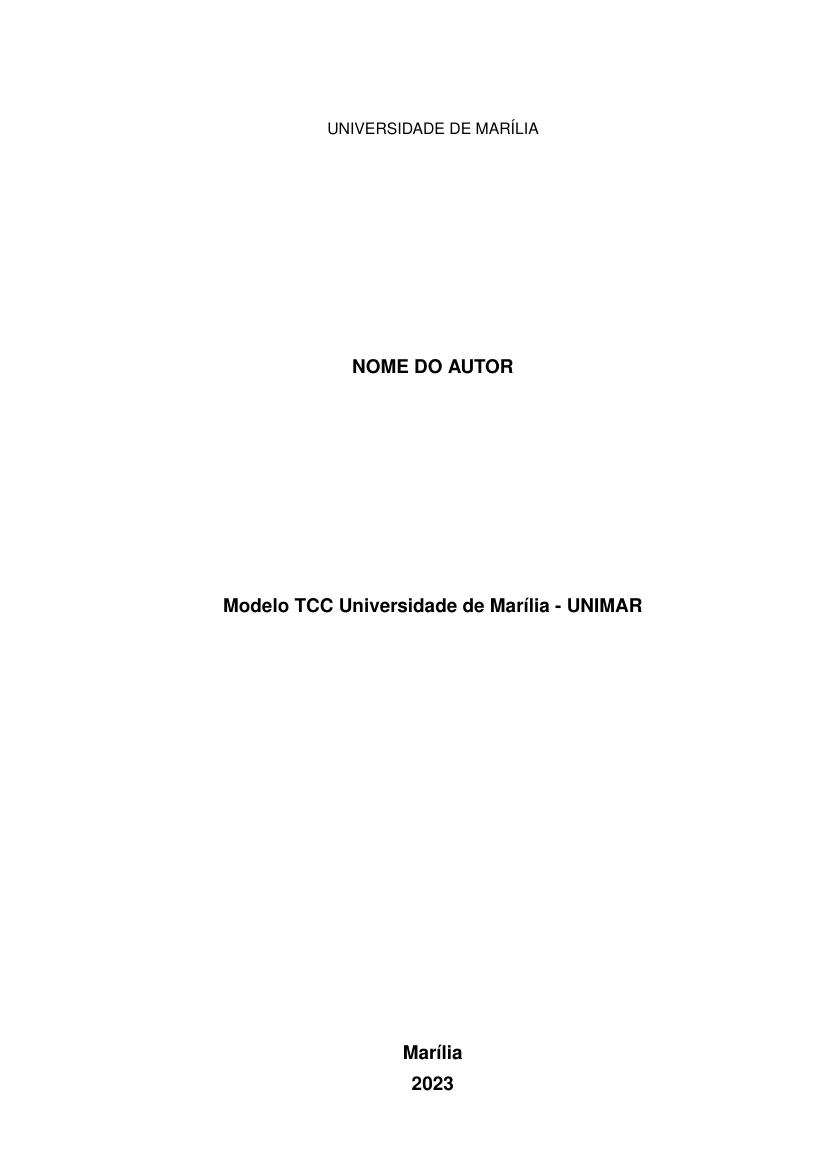 Modelo TCC Universidade de Marília - UNIMAR - modelo ABNT