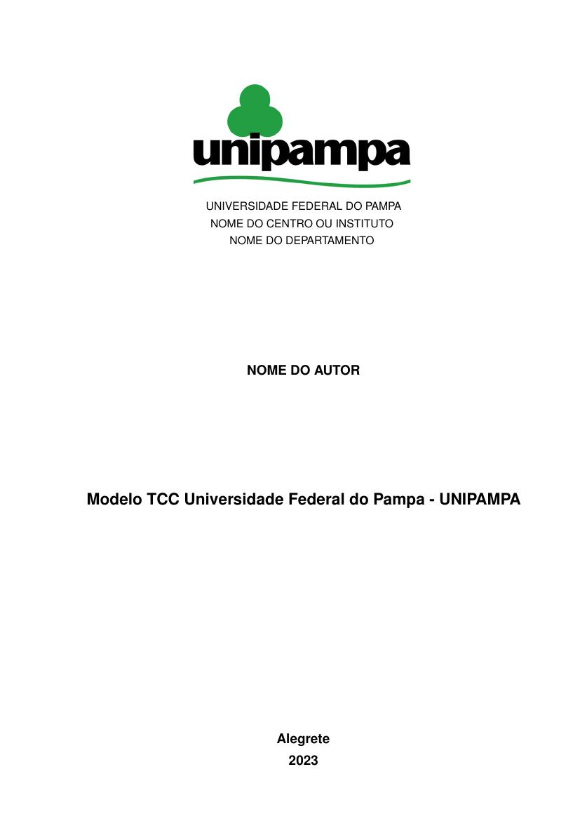 Modelo TCC Universidade Federal do Pampa - UNIPAMPA - modelo ABNT